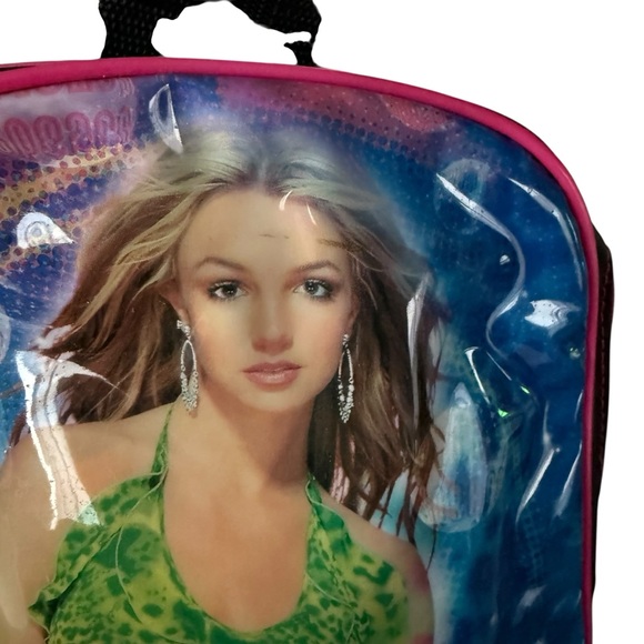 britney spears leather backpack Vtg y2k Britney Spears Mini Backpack Pyramid Accessories w Tag black pink  2000